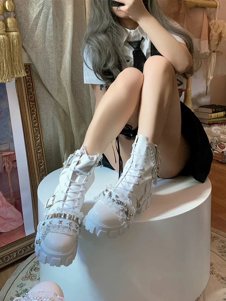 

Round Toe Short Spring Leisure Black and White Solid Color Female