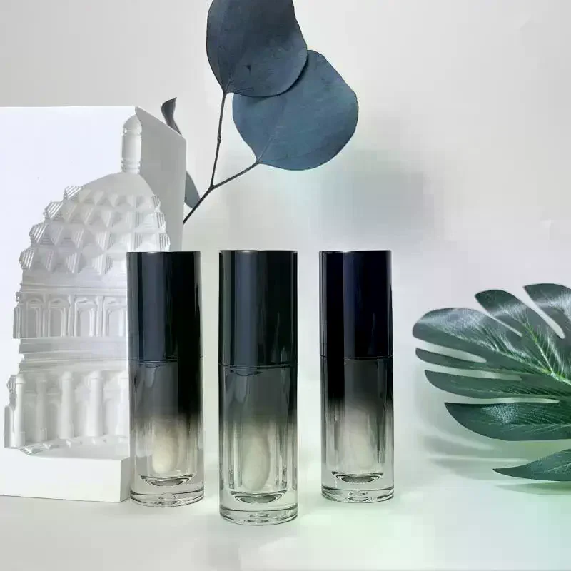 1/5 قطعة أنابيب ملمع الشفاه الفارغة المستديرة 6 مللي أنابيب الشفاه مع حاوية فرشاة الإبهام زجاجات حاوية أنبوب تستخدم لملء طلاء الشفاه