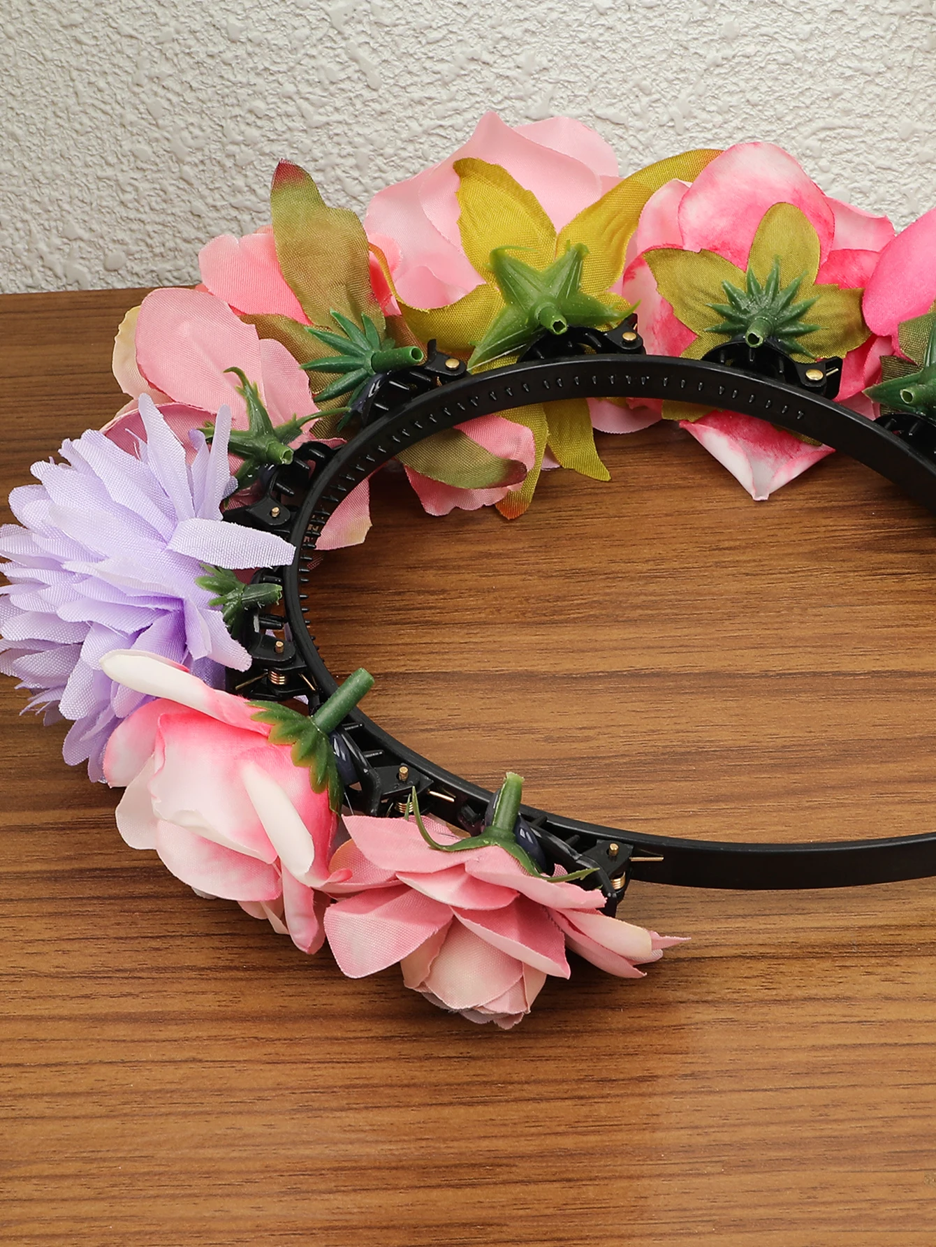 1 Pcs Bohemia Rose Flower Crown Headband,Hairbands to Wedding Bridal Floral,Hair Bands Accessory for Women Girls