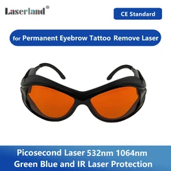 Equipo cosmético de luz verde y azul UV, gafas de protección láser de seguridad para eliminación de tatuajes, lavado de cejas, 532nm, 1064nm