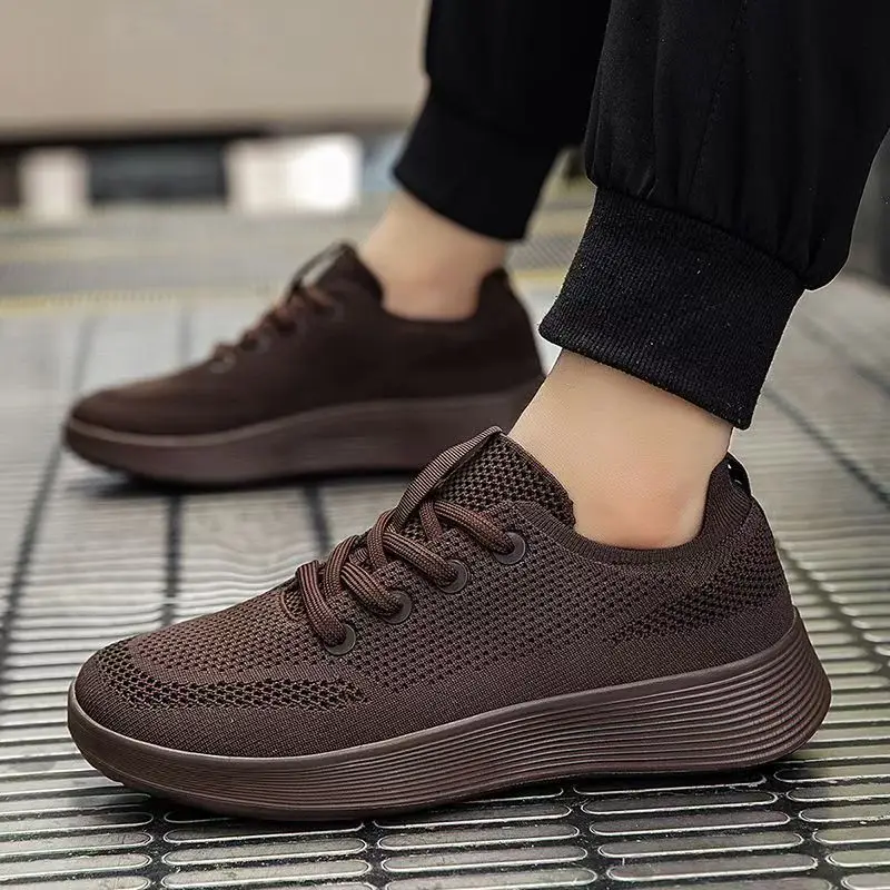 Men Spring Autumn New Air Mesh Lace Up Casual Sneakers Lovers Soft Sole Round Toe Lightweight Running Shoes Walking Shoes