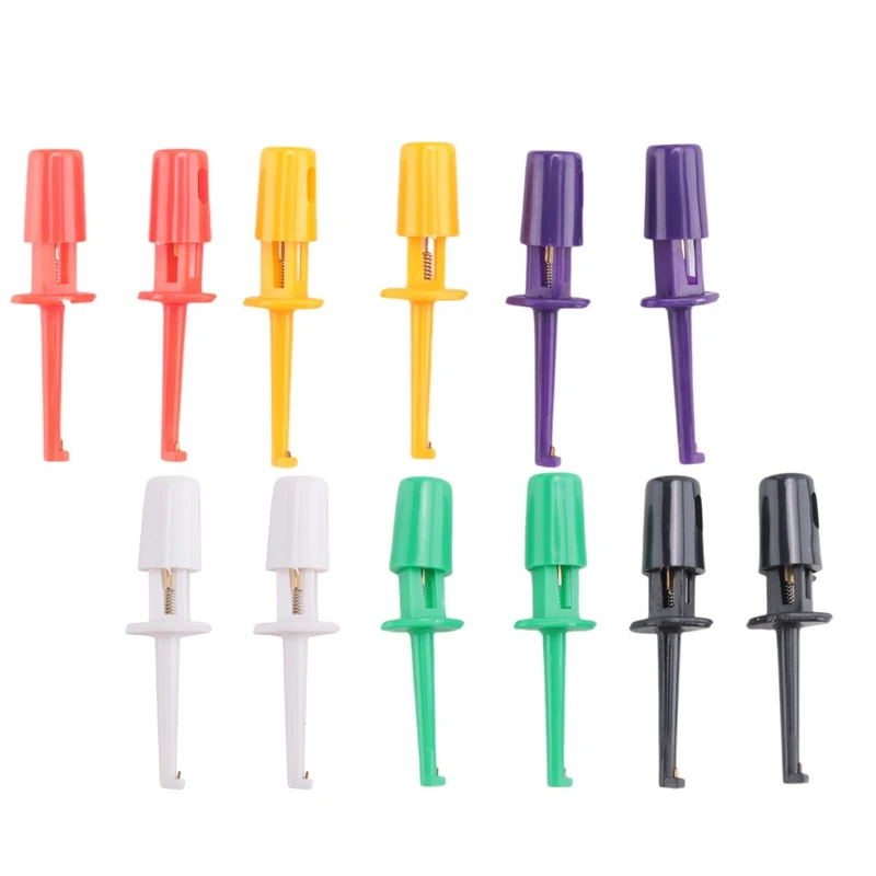 A7THK-6-Color 12-Piece Test Probe Hook Mini IC Test Hook Suitable For Multimeter SMT SMD Wire Kit