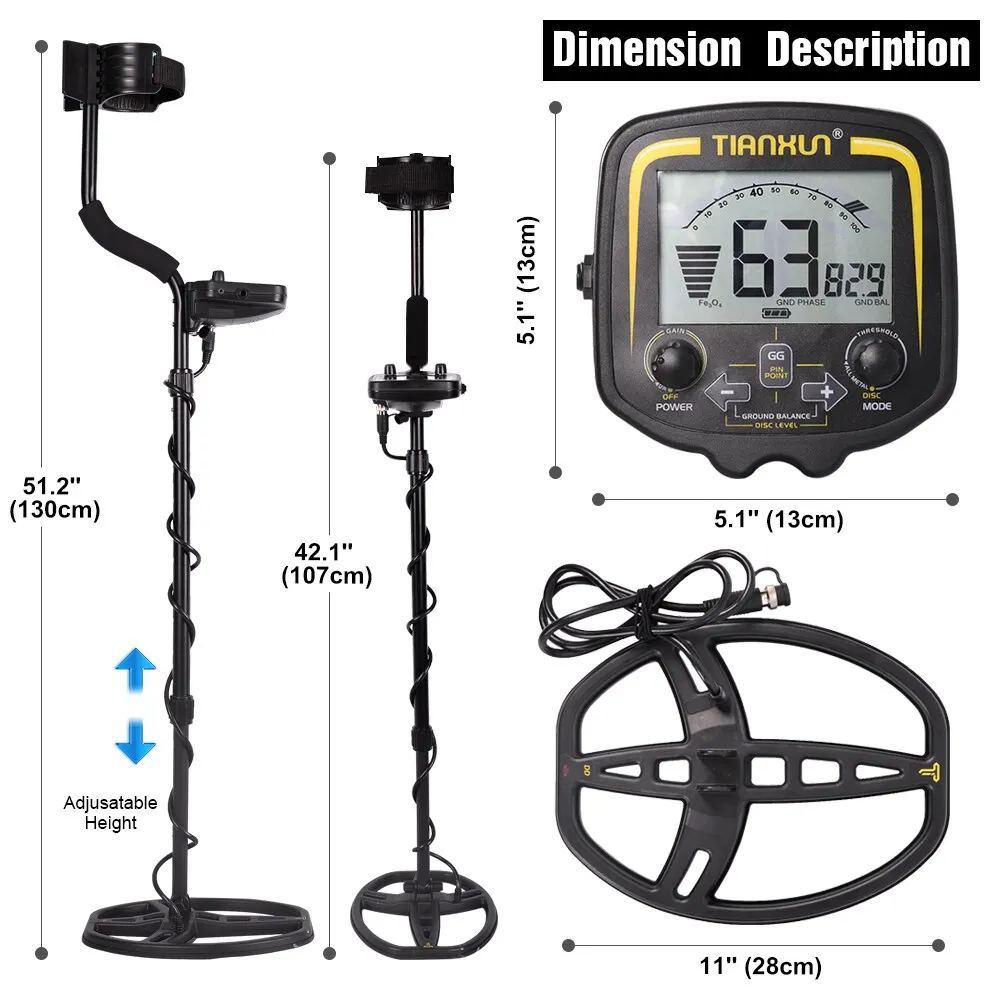 TX-850 Metal Detector sotterraneo professionale profondità 2.5m Scanner ricerca Finder rilevatore d\'oro cacciatore di tesori Pinpointer 11 pollici