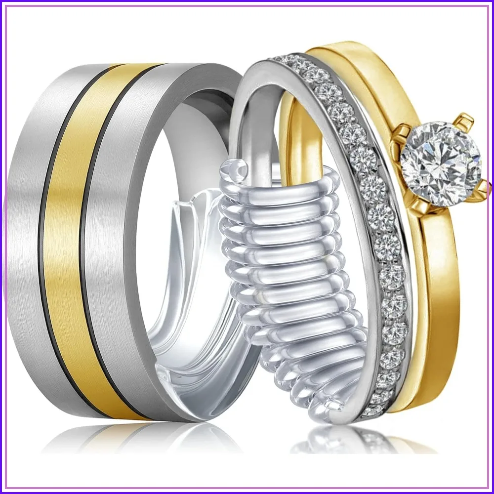 Ring Size Adjuster for Loose Rings, L-XL Kit, Fits 3-8mm Band Width, 6 Spiral & 6 Pad Guards, Invisible Ring Spacers