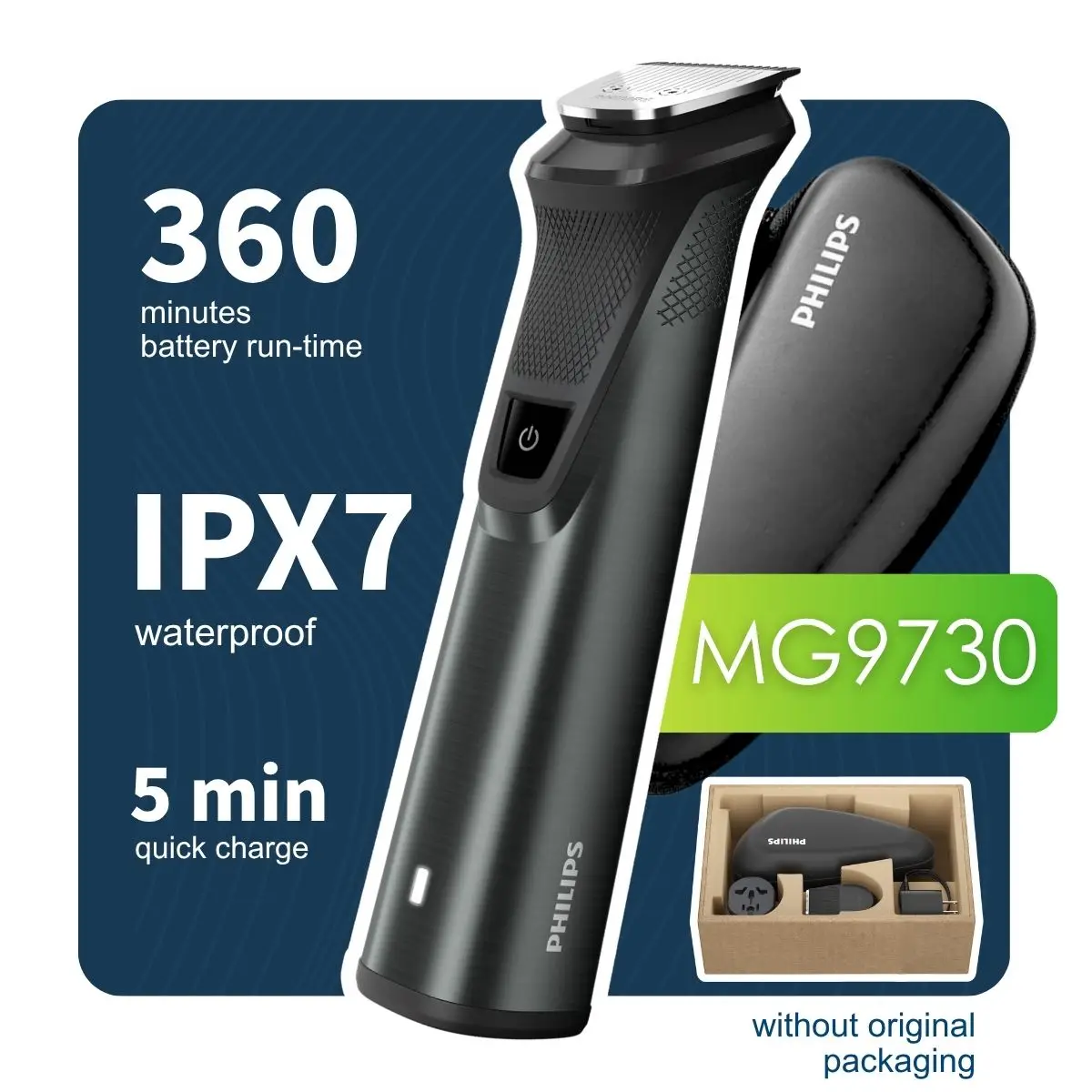 

Мужской набор для ухода за волосами Philips Series 9000, триммер для волос на всем теле MG9730