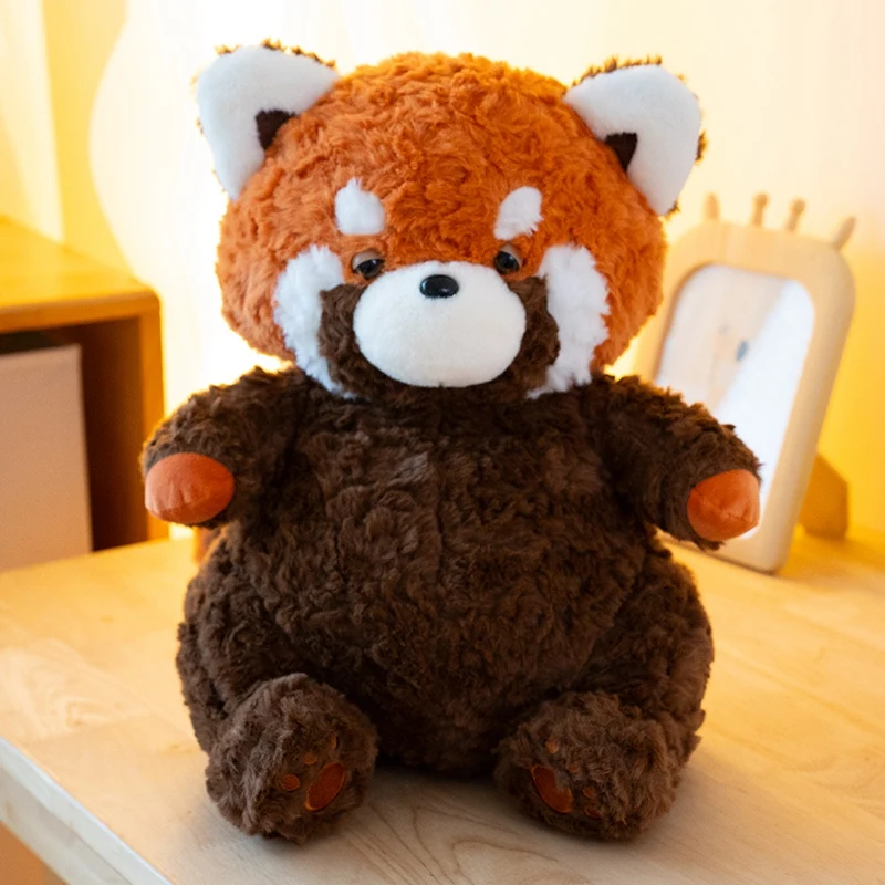 Lindo muñeco de peluche de mapache perezoso, curado, marioneta de rana perezosa, almohada de felpa de gato, decoración de sofá suave Kawaii para habitación, regalos de cumpleaños y Navidad para niños