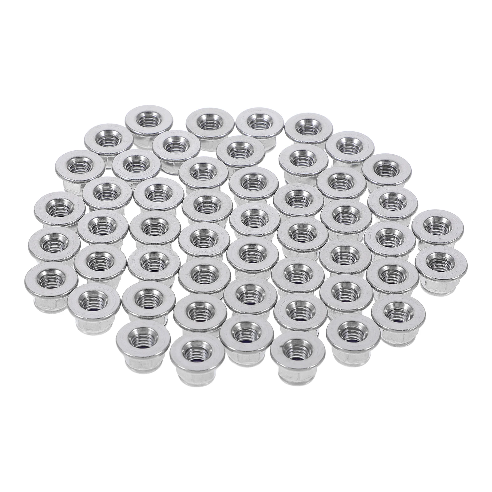 

50 Pcs Flange Nuts Hardware For Bolts Lock Nylon Insert Hardware Fasteners Construction Bolts