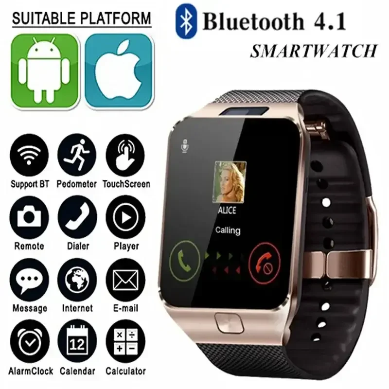 DZ09 Touchscreen Smart Watch Kamera Multi Sprache SIM Karte Armbanduhr Für IOS Android Telefon Druopshipping Schnelle Lieferung