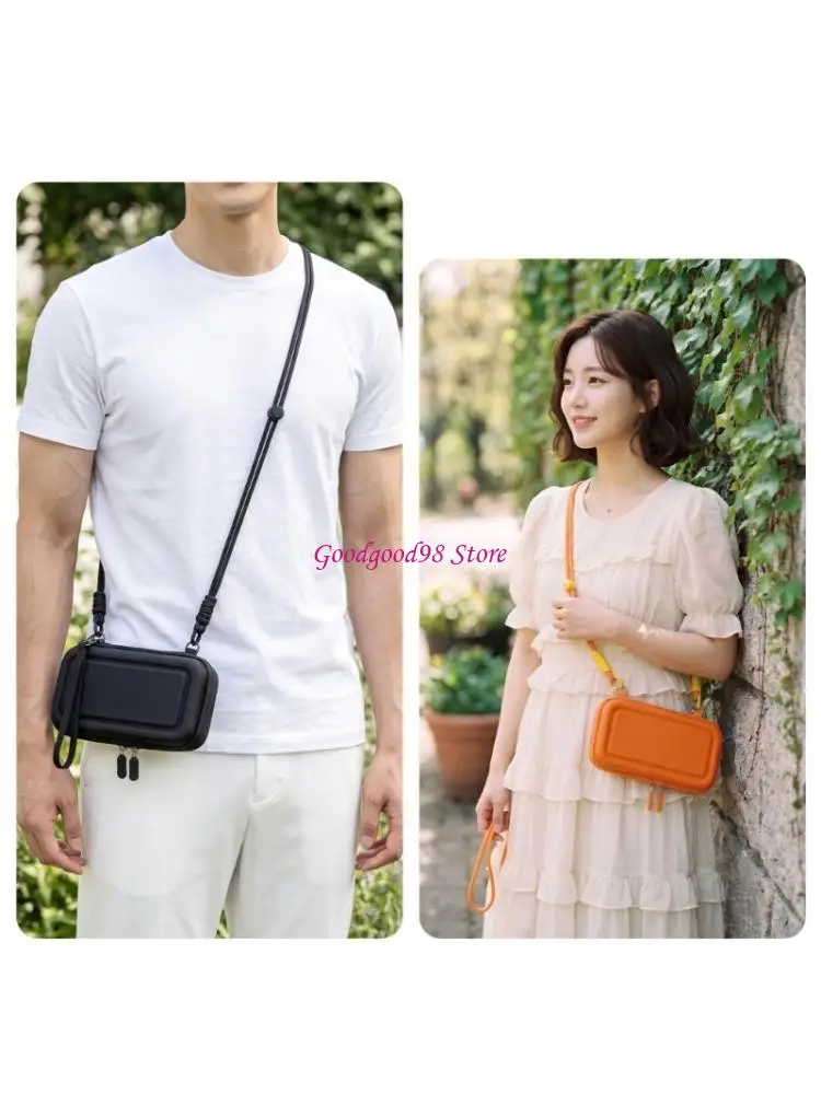 2 Phone Crossbody Bag with Hard Shell Body for Daily Travel Use 