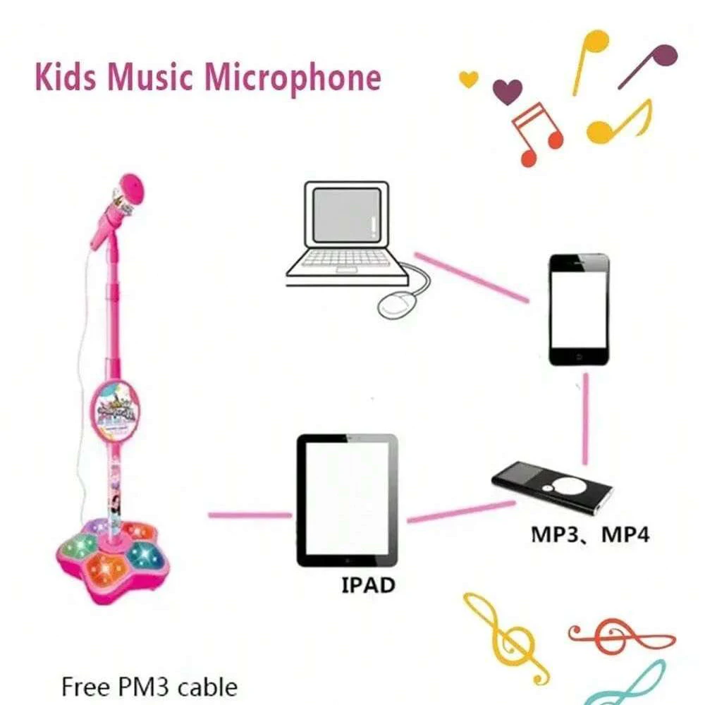 Kids Microphone Stand Toy, Portable Children's Karaoke Electronic, Durable Party Karaoke Microphone Stand, Kids Karaoke Machine