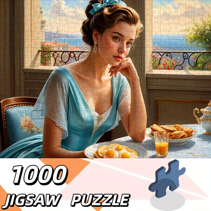 

1000 шт. Элегантная женская головоломка для приморского завтрака, легкая роскошь и благородство, художественный декор своими руками для дома, гостиной, офиса - веселая семья