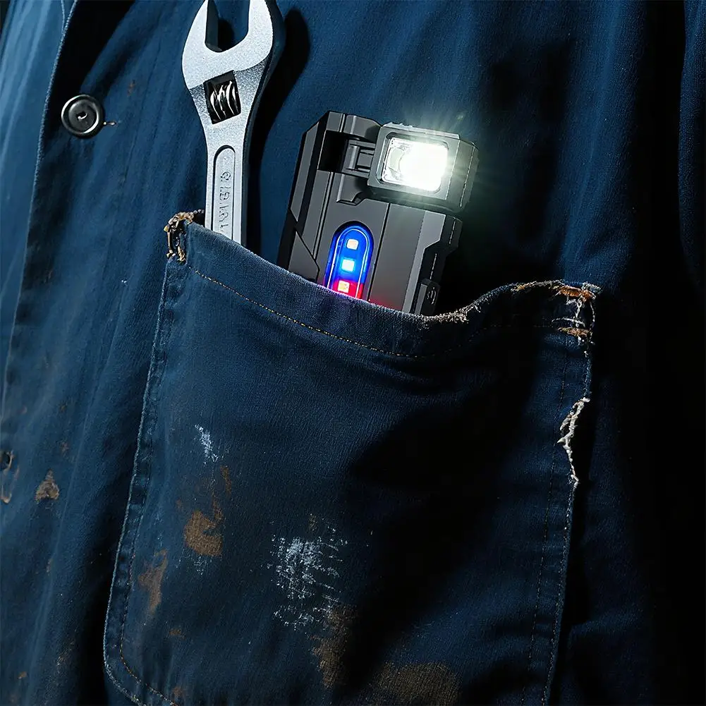 مصباح يدوي LED صغير قابل لإعادة الشحن USB، مصباح يدوي مغناطيسي محمول، فانوس تخييم فائق السطوع، ضوء طوارئ COB جانبي #4