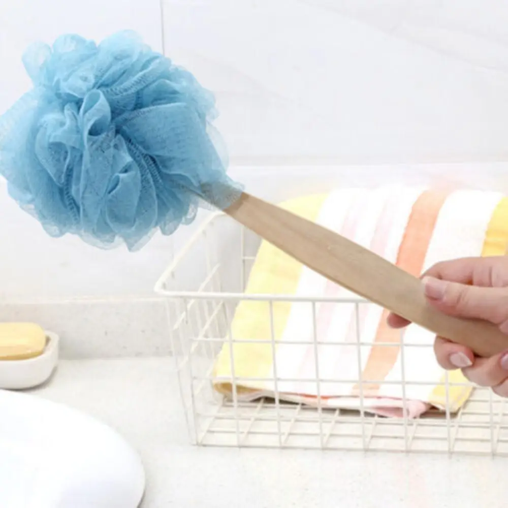 Long Handle Bath Brush Bath Ball Flower Back Scrubber Body Brush Wash Sponge Exfoliating Shower Rich Foam Bath Sponge