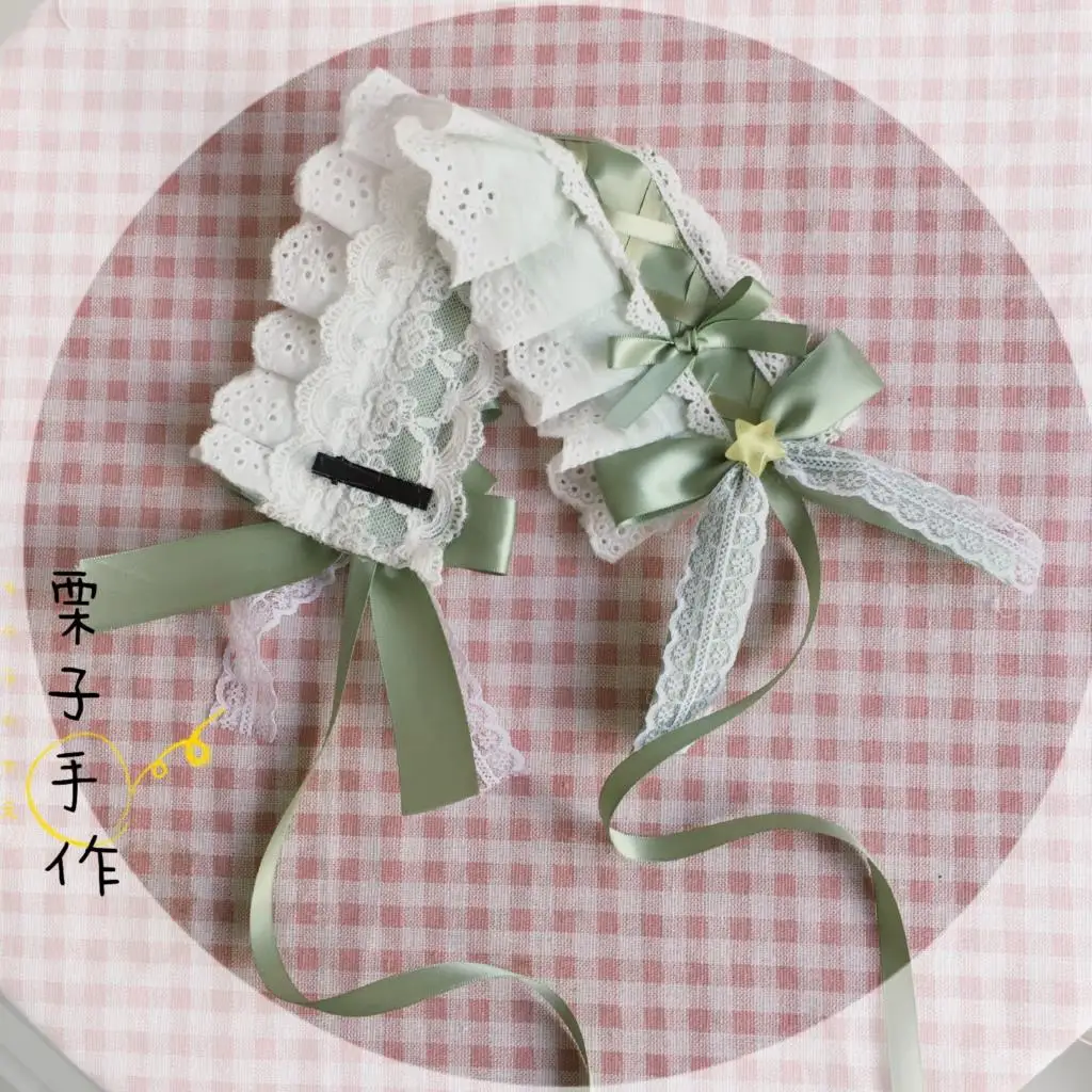 

Original elements of homemade Lolita green hair band rural wind hairpin lace cute headgear