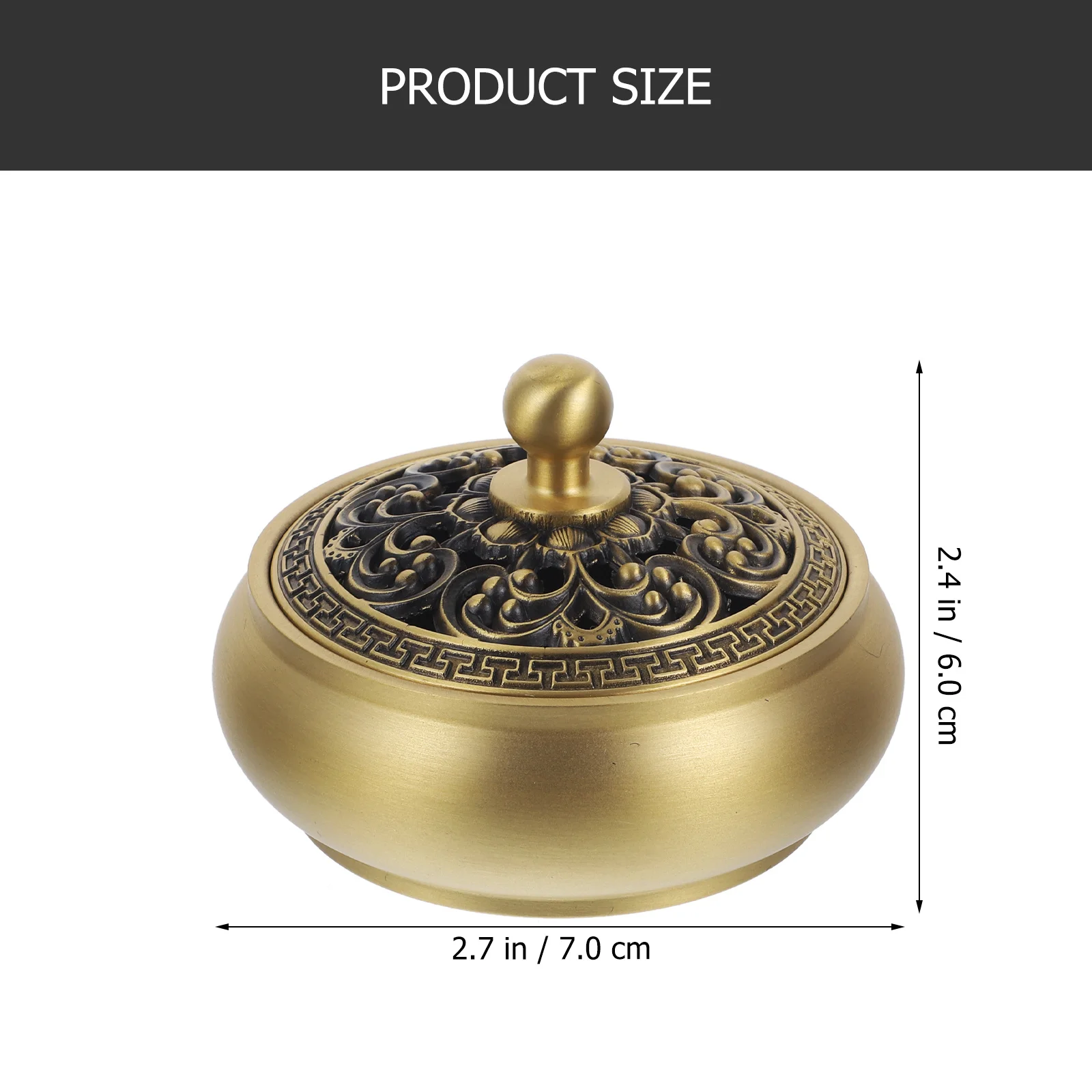 

1Pcs Brass Incense Burner Classic Censer for Aromatherapy Home Office Study Relaxing Atmosphere Aroma Burner