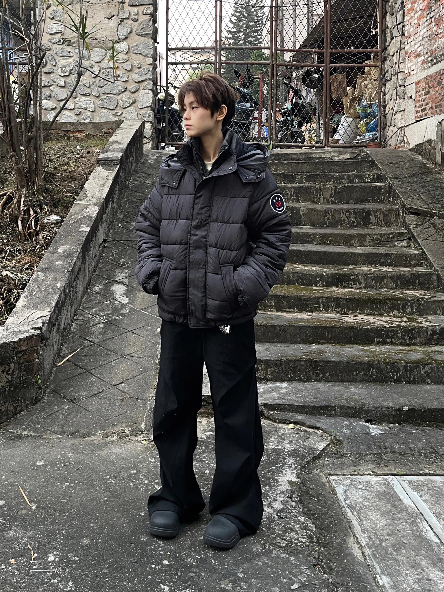 

Thiened Winter Jaet for Men Casual Warm Sli Cotton Coat Urban Leisure Hooded Zipper Closure Regular Fit Brrand ex