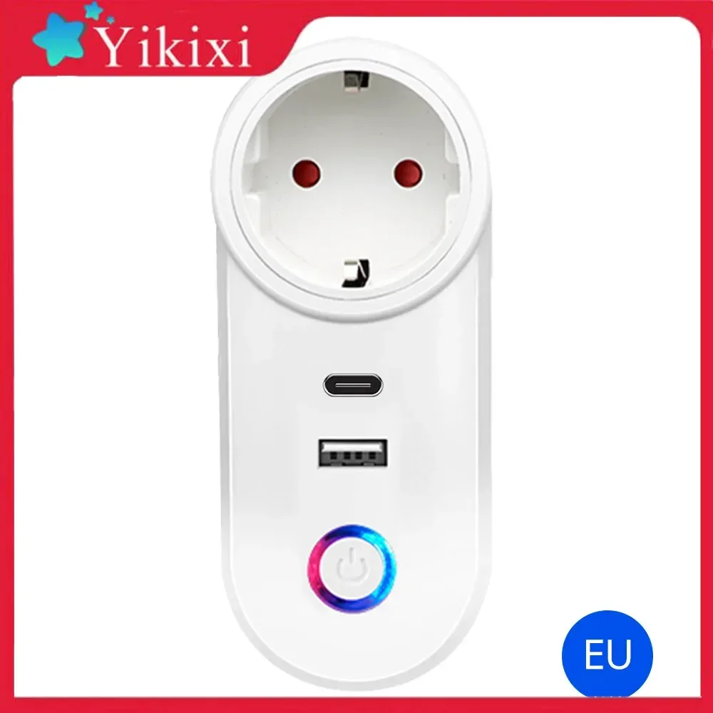 

WiFi Smart Plug 16A EU Plug switch Power Socket USB+Type c Tuya APP Smart Home For Alexa remote Voice Control Timing Function