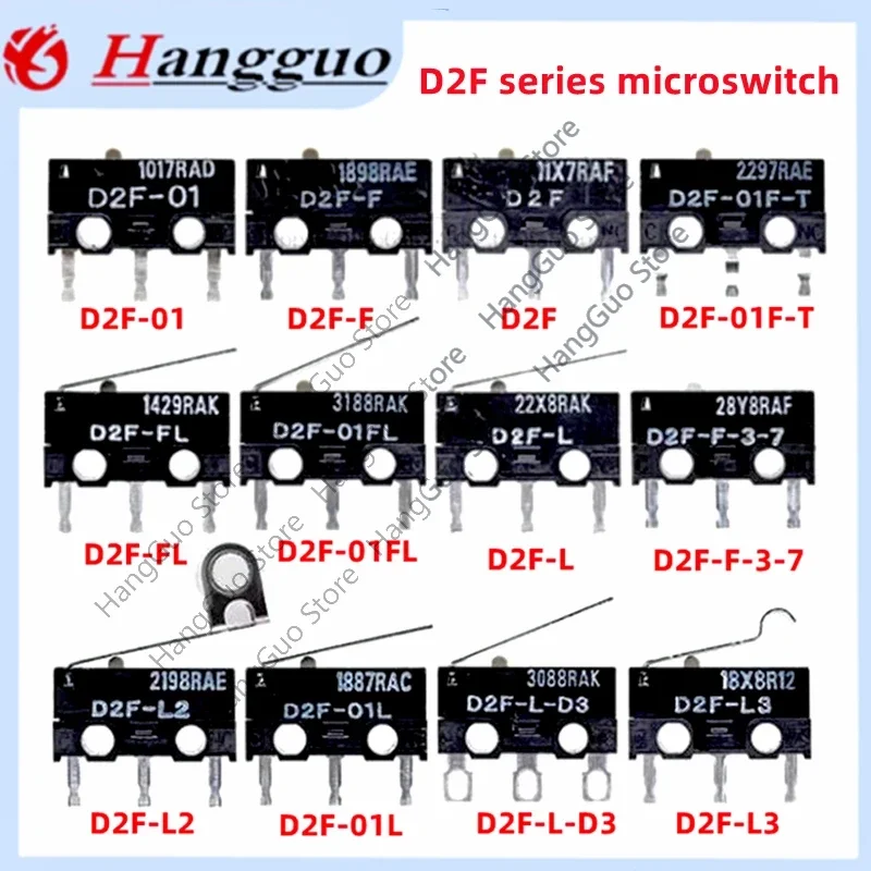 10PCS/Lot D2F Series Microswitch D2F-L L2 L3 01L L-D3 01FL-T D D2F-F-3-7 A1 Stroke Microswitch D2F-FLD3 D2F-5L