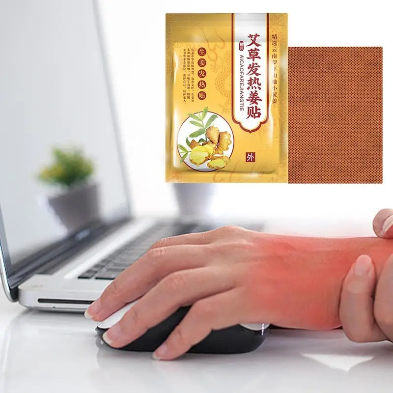 Ginger Patch 100 pcs self-heating mugwort wormwood and ginger patches moxibustion physical therapy warming foot patches