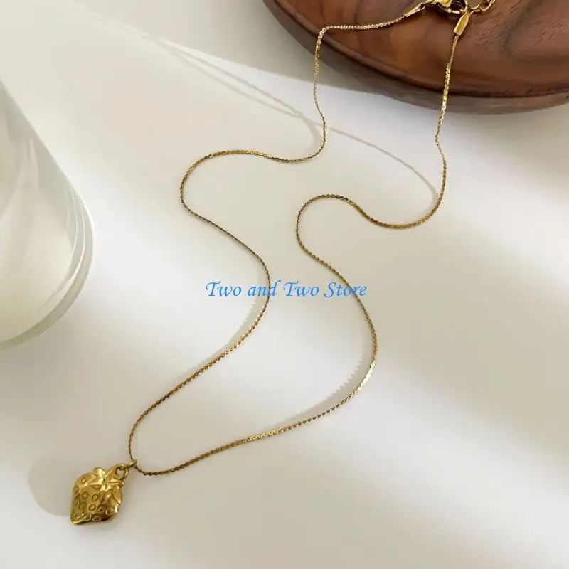 

HX6F Adjustable Length Necklace Strawberry/Cherry Jewelry Trendy Accessory Gift
