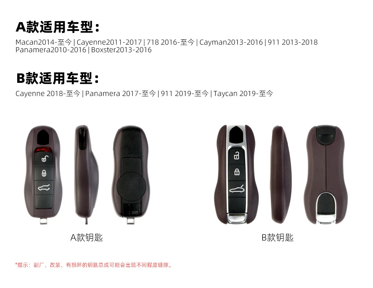 Suitable for Porsche Cayenne Macan 718 911 Paramela Taycan Carbon Gray Key Replacement Case