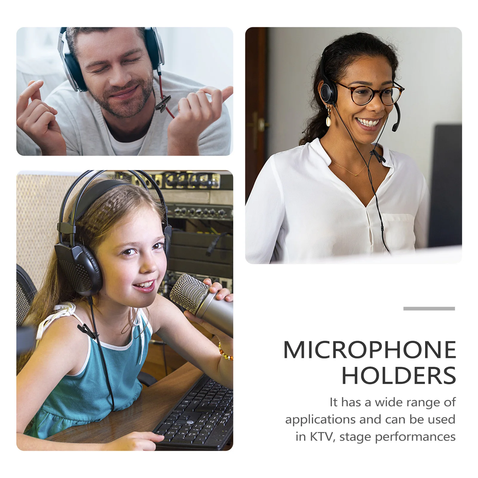 

10pcs Lavalier Microphone Clips Set Iron Mic Lapel Clip For Stage Ktv Performance Portable Compact Holder Replacement Mic Collar