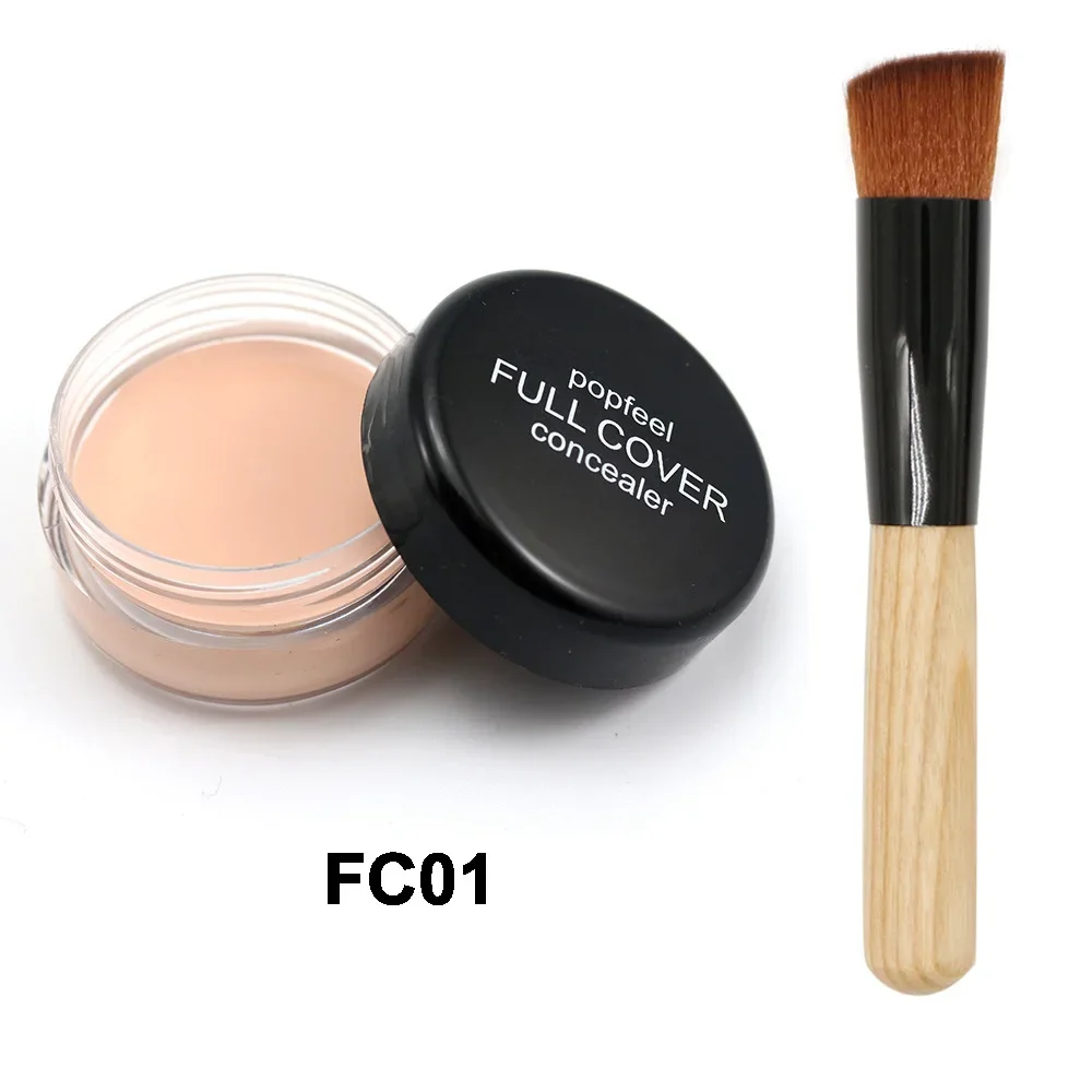 High Qualit Popfeel Matte Contour Concealer+Brush Sets Make Up Freckles Covering for Dark Eye Circles Concealer Cream Cosmetics