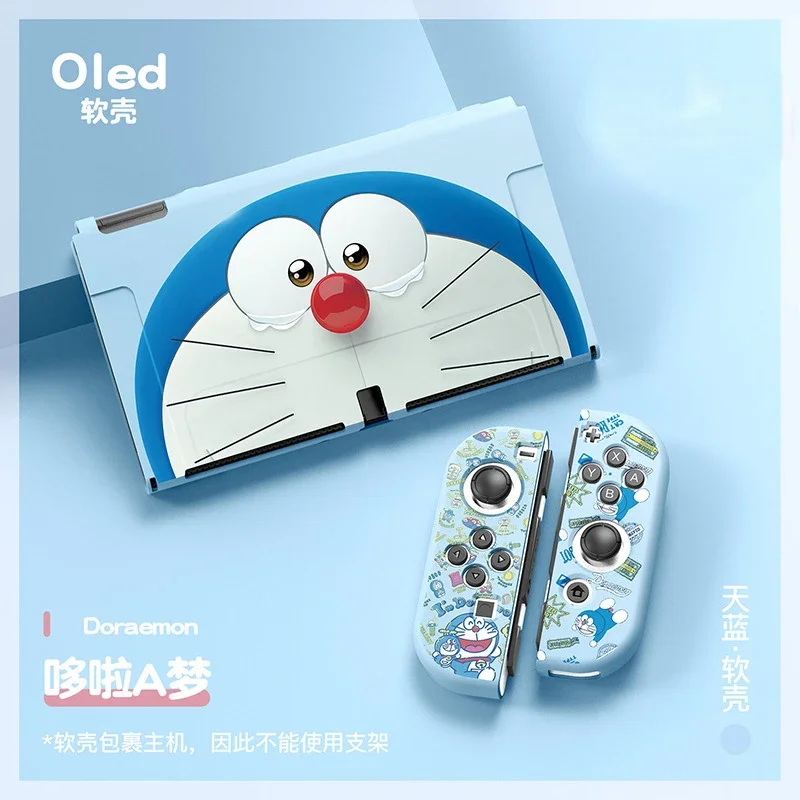 Doraemon Soft Case for Nintendo Switch Oled NS Protective Cover Game Console Split Accessories Kid Cartoon Anime Anti-fall Shell