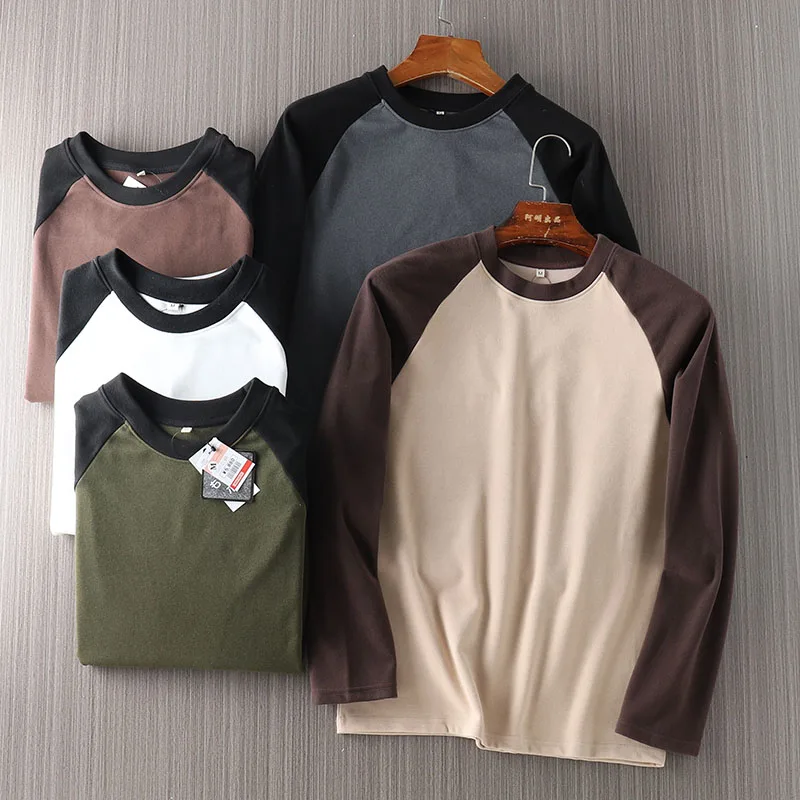 

American Sle Heavyweight Double-Sided Fce Soft Comfortable Long Sve Sweatirt Base irt for Couples Spring Autumn F...