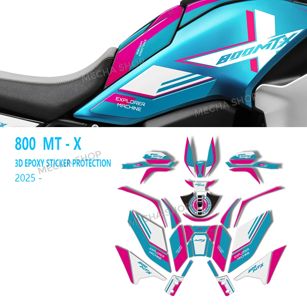 800mtx Sticker 3D Gel Epoxy Sticker Kit 3D Motorcycle Tank Pad Protection Sticker for CF Moto 800 MT-X 2025 2026