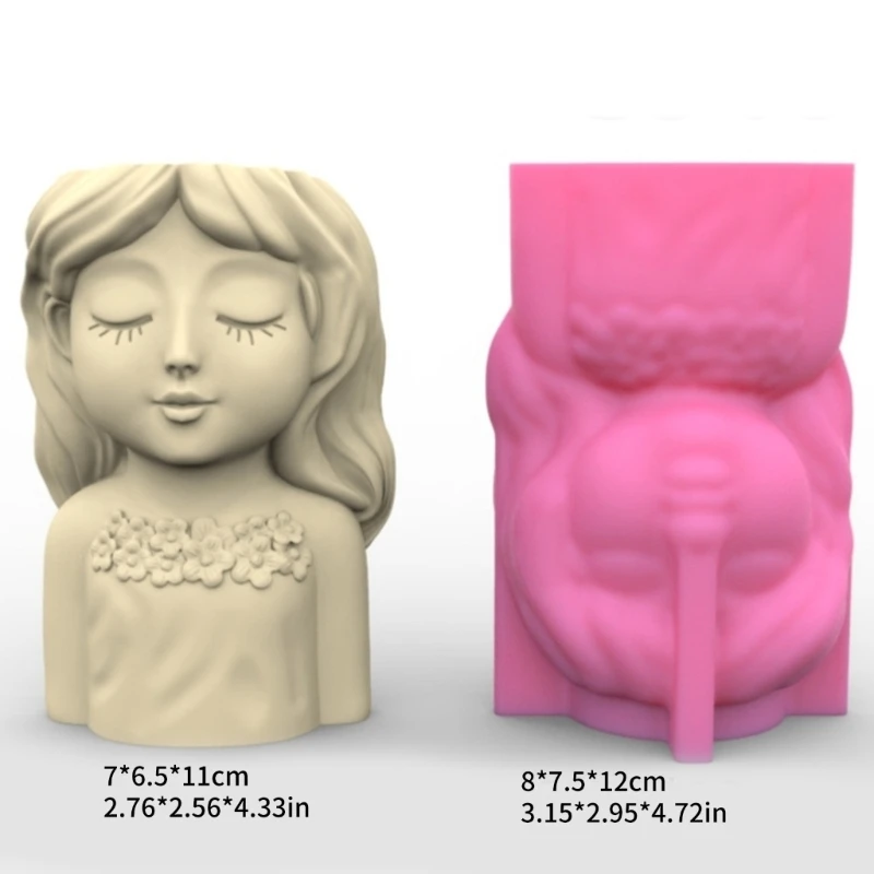 Girls Mold Flower Pot Succulent Planter Resin Mold DIY Craft Tool Nonstick