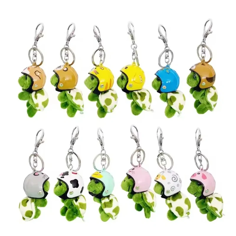 لطيف يرتدي خوذة السلاحف مفتاح سلسلة لطيف أفخم السلاحف مقلد انفصال خوذة قلادة النساء الرجال أكياس اكسسوارات حلقة رئيسية #6