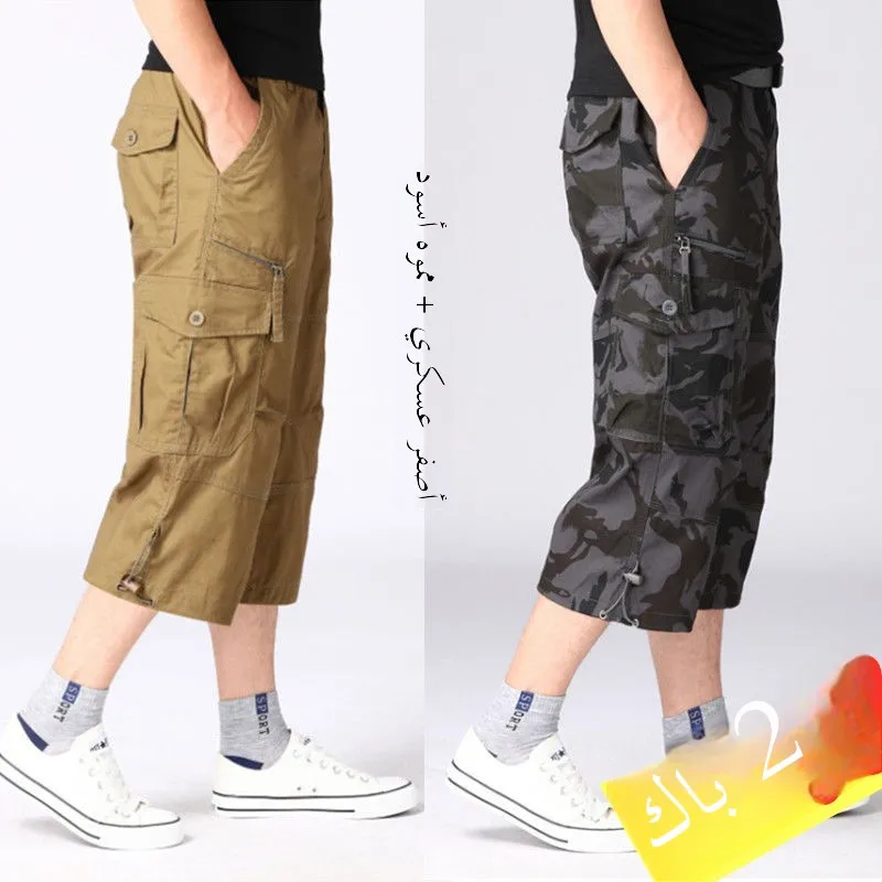 

Мужская рабочая одежда из чистого хлопка, свободный крой на семь футов, молодежные энергетические брюки с высокой талией, прямые летние повседневные брюки