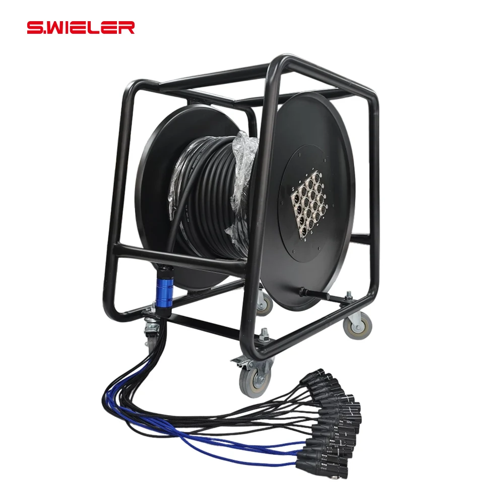 High-quality 30/50 Meter 16/24/32 Channel Serpentine Audio XLR Snake Cable Low Noise Interference Flexible