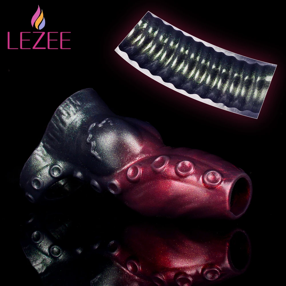 

LEZEE Octopus Tentacles Design Silicone Penis Sleeve Super Thin Enlarger Ejaculation Delay Cock Ring Adult Sex Toys For Men 18+