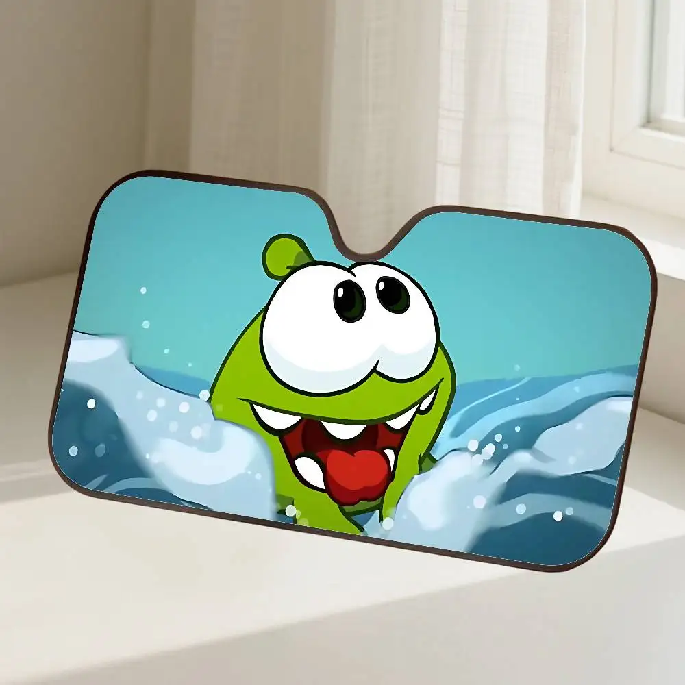 O-Om Nom مظلة السيارات الستائر الزجاج الأمامي نافذة أمامية قناع 70x130 سنتيمتر الشمس قناع الشمسية حماية منقوشة هدية الجدة سيارة #4