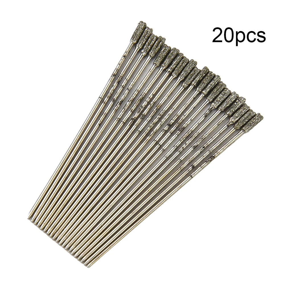 Drilling Machine Lapidary Drill Bits Jade Stone for agate for crystal Diamond Drill Bit 20PCS Small Drill Drilling Hole