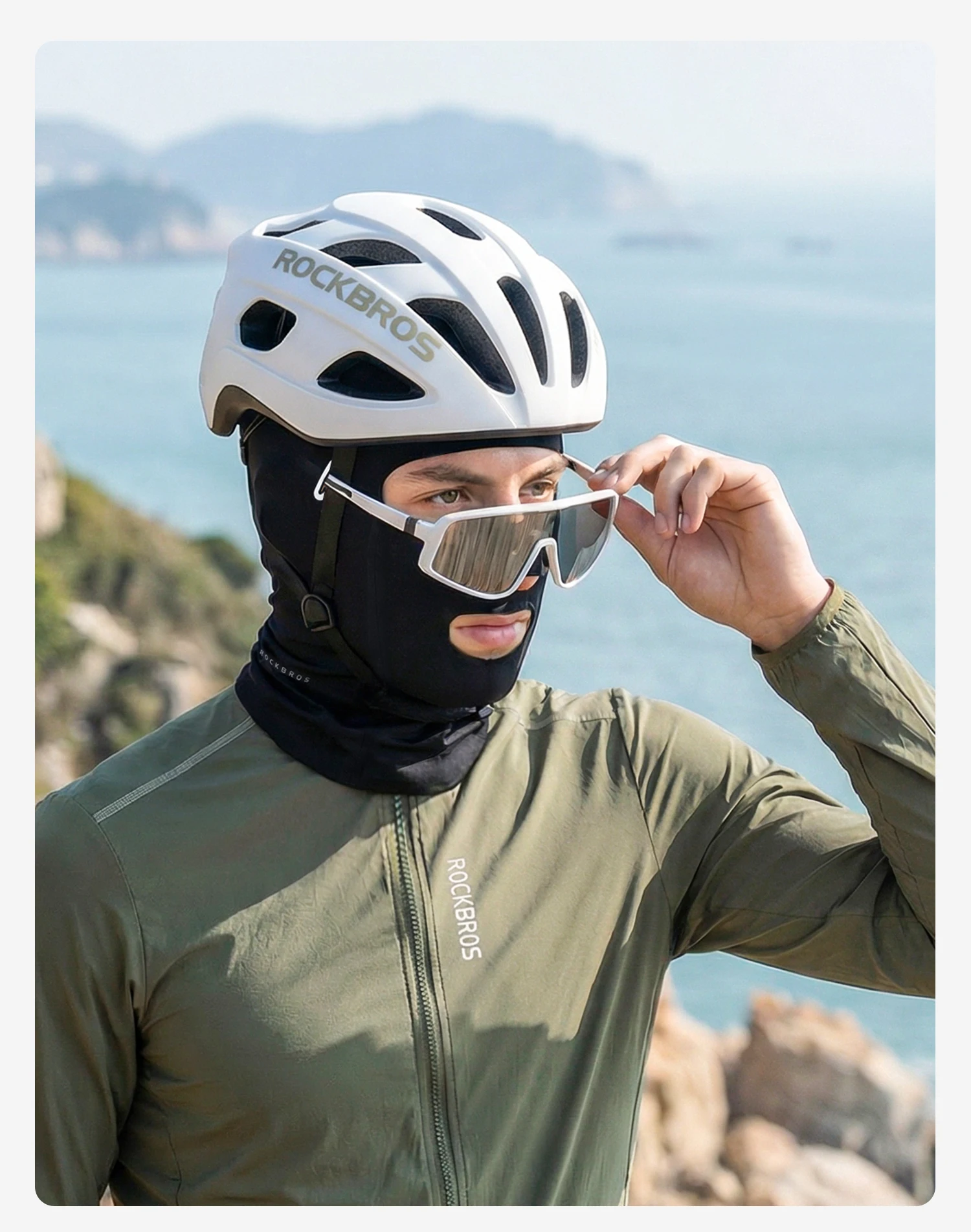 ROCKBROS Herren Eisseide Sonnenschutz Fahrrad-Vollgesichtsmaske Sommer Outdoor Winddichte Fahrrad-Motorradhelm-Kappe Hut Maske – Detail 17