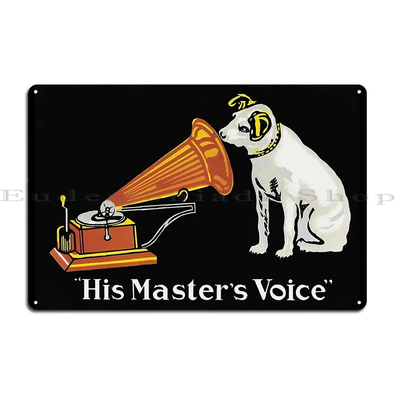 Vintage Phonograph Gramophone His Master S Voice Metal Plaque Poster Designer Painting Kitchen Bar Cinema Tin Sign Poster