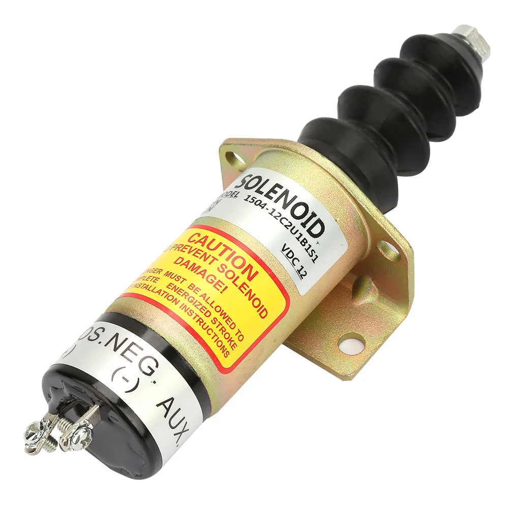 12V Steel Housing Engine Shut off Stop Solenoid Replacement Kit 1504-12C2U1B1S1