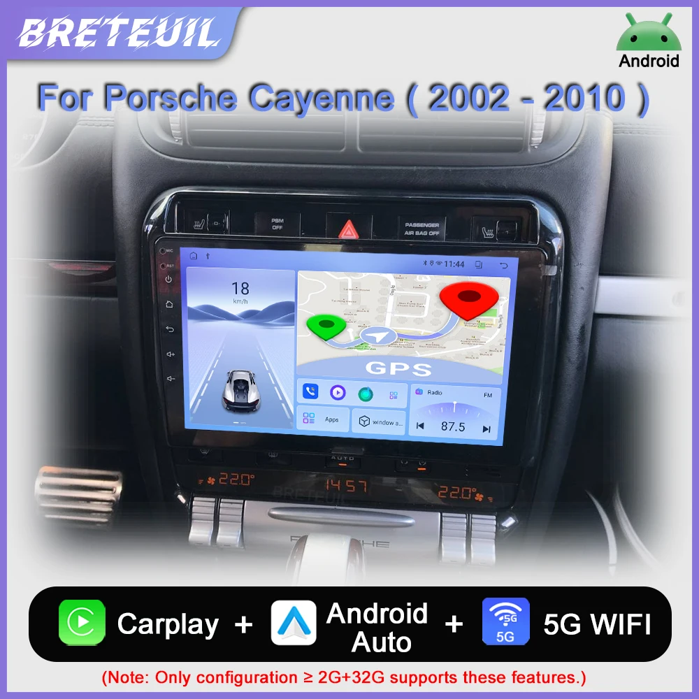 Para Porsche Cayenne 2002 2003 2004 2005 2006 2007 2008 2009 2010 Android Car Radio Multimedia Video Player Navegación GPS Carplay Pantalla táctil Auto Estéreo Sistemas inteligentes