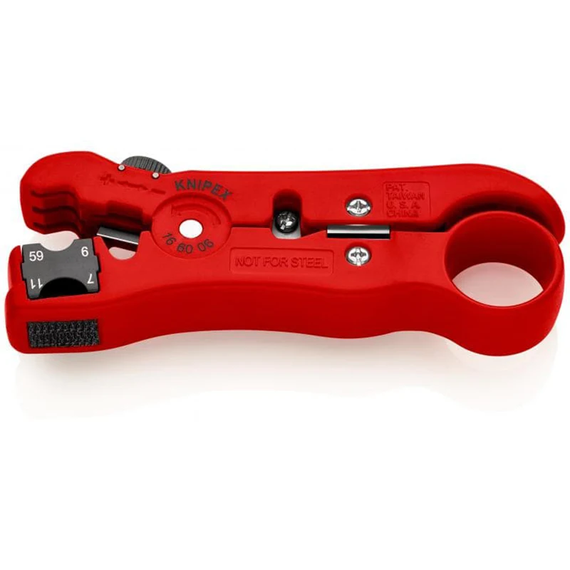 Imagem -03 - Knipex Wire Stripping Tool Lâmina Ajustável Cabo Coaxial e de Dados Fácil Operação Universal 16 60 06 sb 5