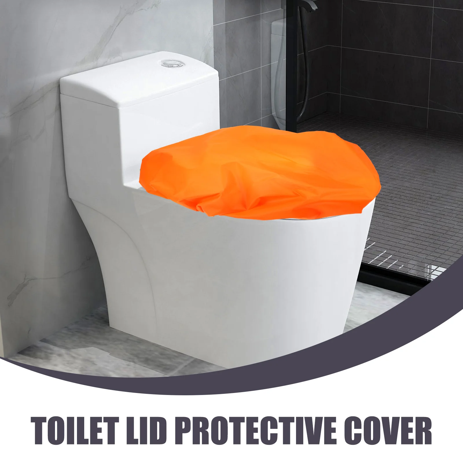 

Waterproof Polyester Toilet Lid Cover Protective Cover Bathroom Seat Lid Reusable Washable Lightweight Easy Install