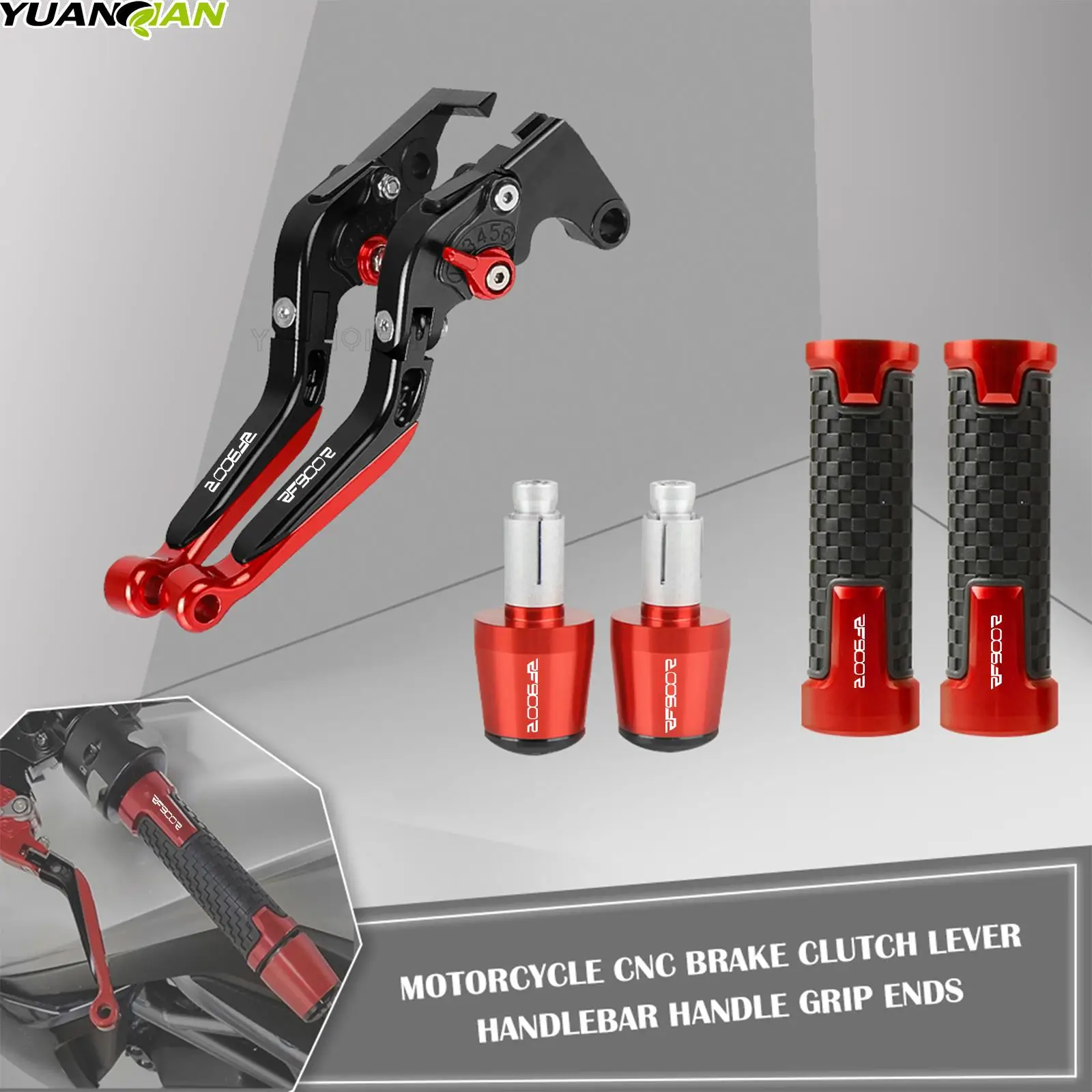 Motorcycle CNC Aluminum Brake Clutch Lever Handlebar Handle Grips End Sets For SUZUKI Moto RF900R RF 900 R 1994 1995 1996 1997