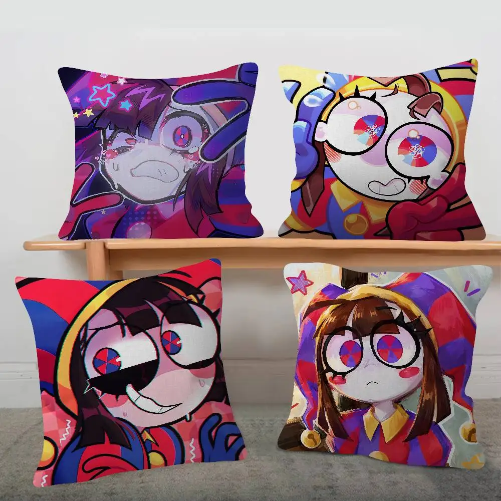 GAME The Amazing Digital Circus Cartoon Series Square Pillowcase Soft Waist Sofa Cushion Cover Bedroom Room Pillowcase
