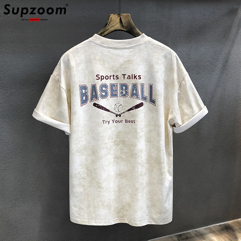 

Supzoom New Arrival Summer High Street Splash Ink Printing Neutral O-neck Casual Heavy Texture Cotton Ins Loose Men T shirt