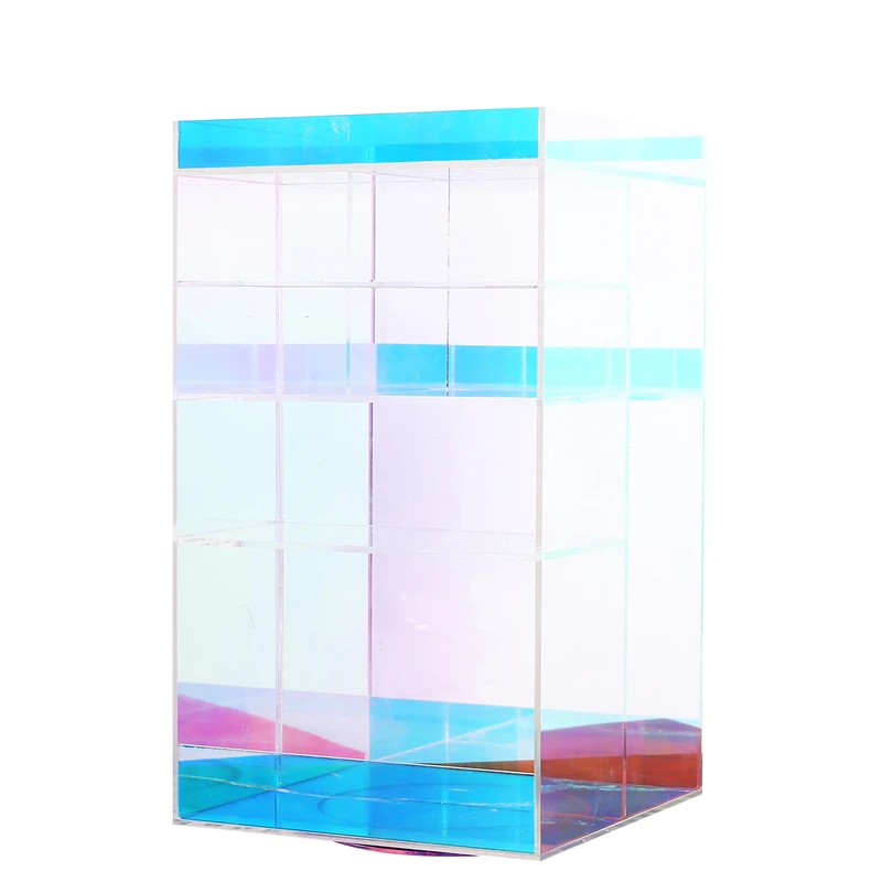 Acrylic Large Capacity Rainbow 360 ° Rotation Display Storage Box Perfume Skin Care Makeup Cosmetics Organization Holder