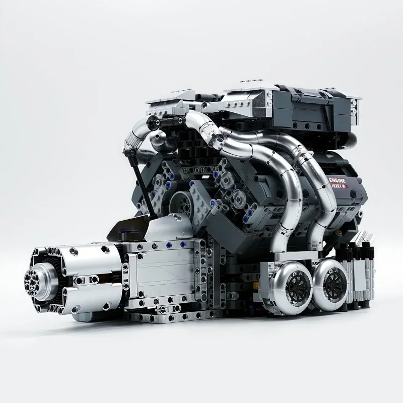 

Набор строительных блоков Mould King 10201 MOC W16: Двигатель внутреннего сгорания (2024 детали) – развивающая STEM-модель двигателя, игрушка-подарок для детей и взрослых