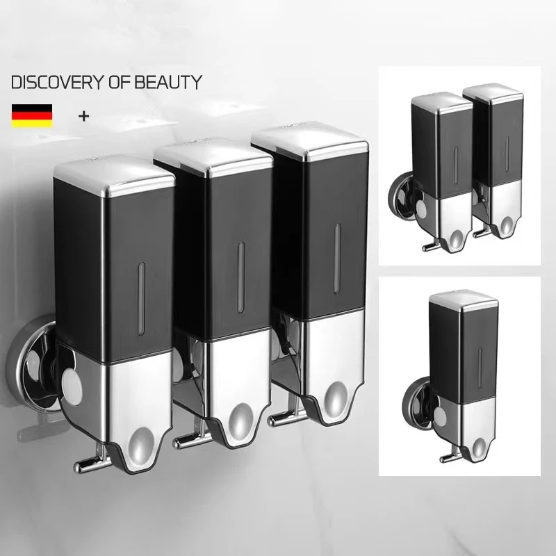 New Desing Manual Soap Box Bottle Dispenser ABS High Quality 500/1000/1500 ML Large Capacity Black/Silver Liquid Soap Dispenser