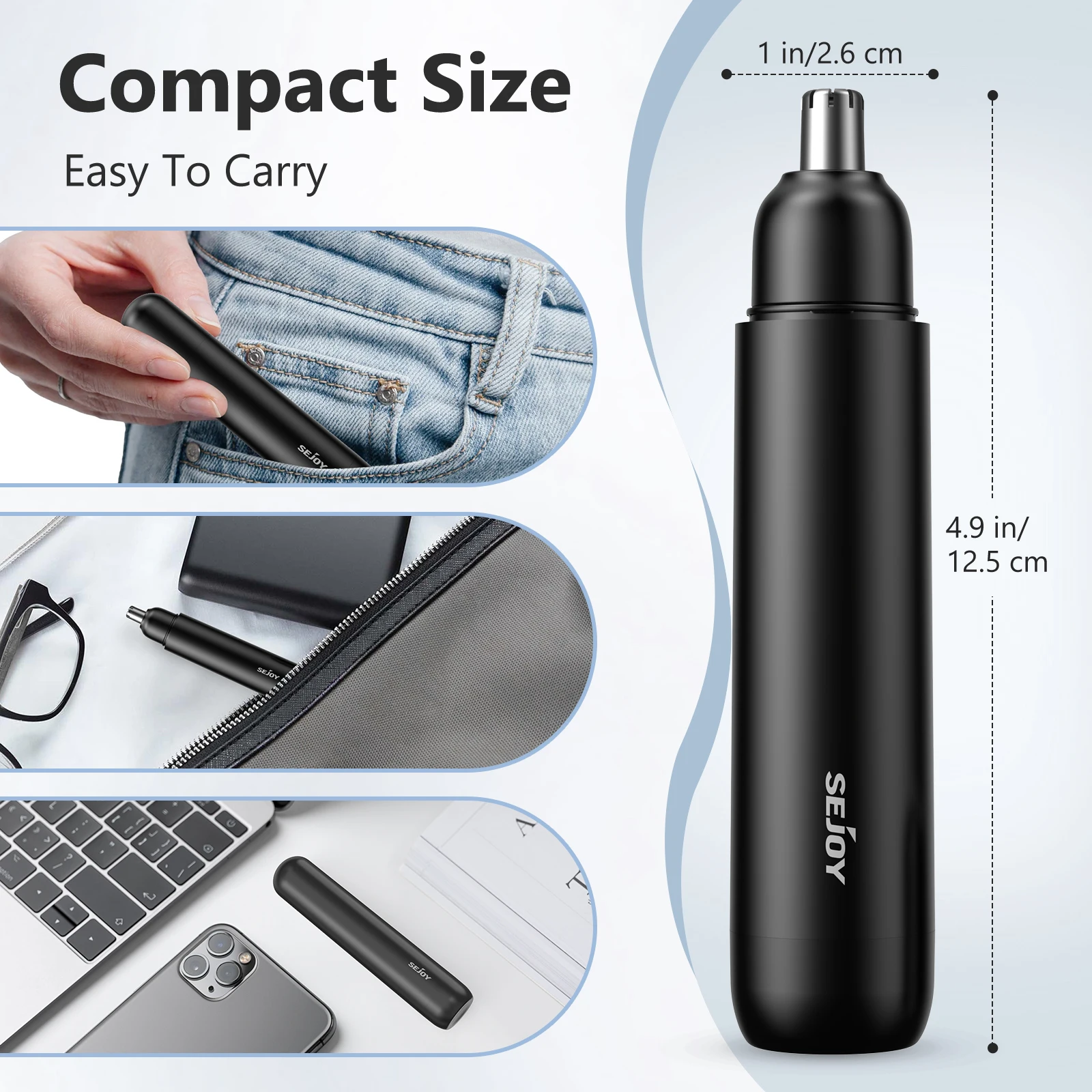 SEJOY Electric Nose Hair Trimmer for Men Rechargeable - USB High Speed Motor Nose Hair Remover for Women